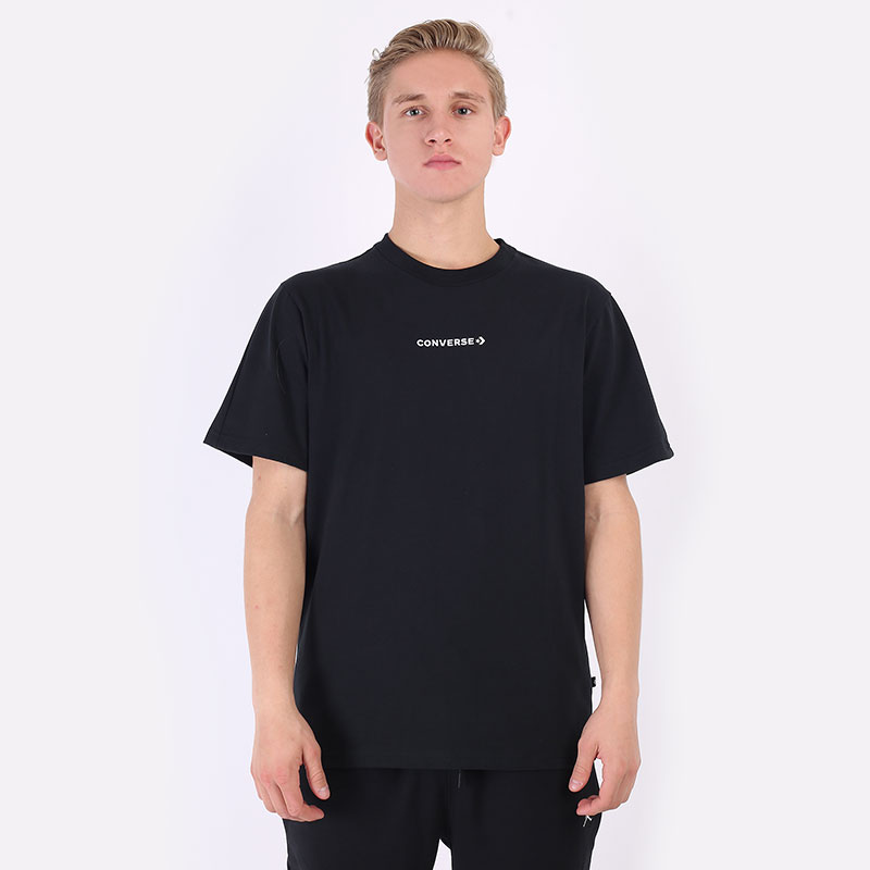 мужская черная футболка Converse Court Tee 10022029001 - цена, описание, фото 3